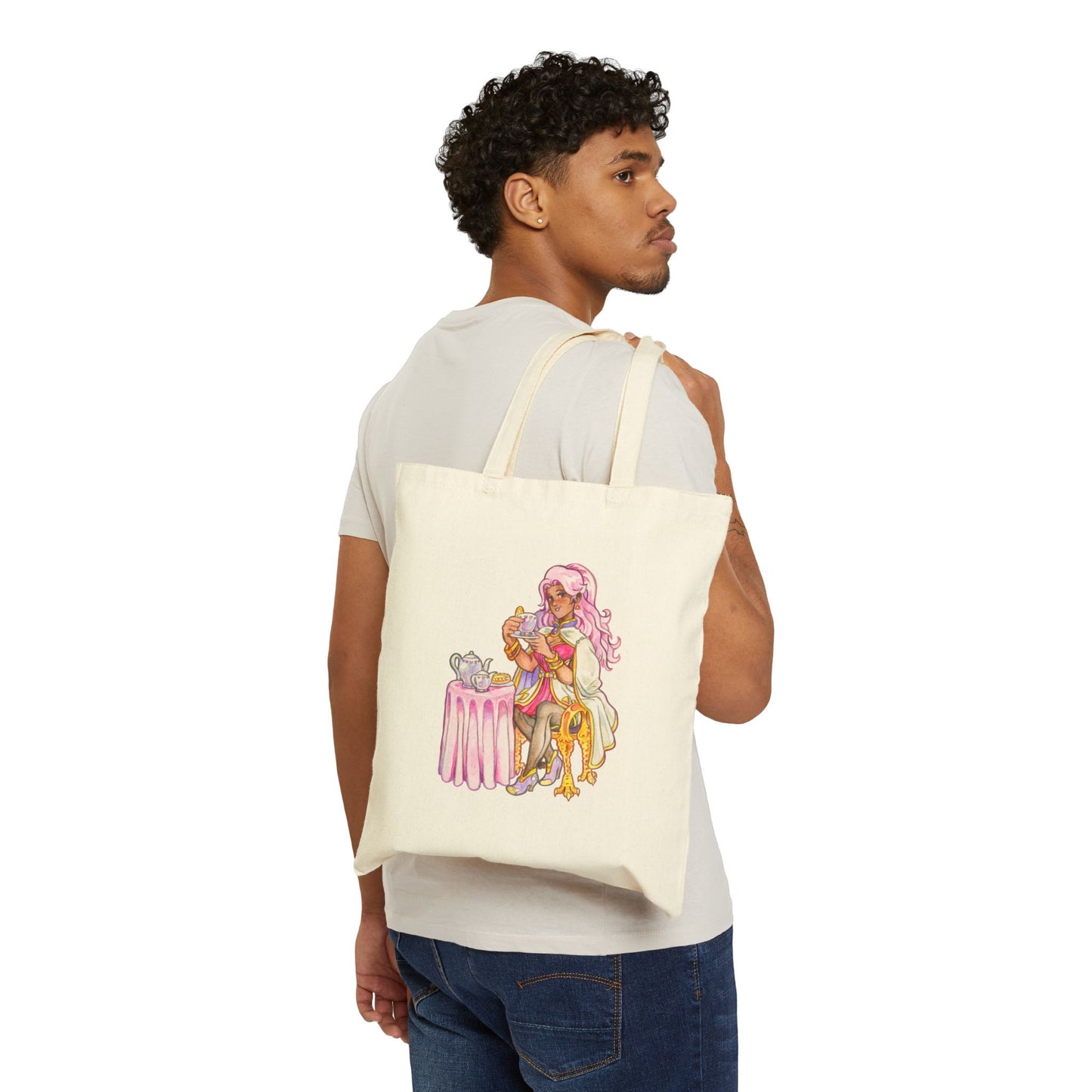 Adeline Tea Time - Cotton Canvas Tote Bag