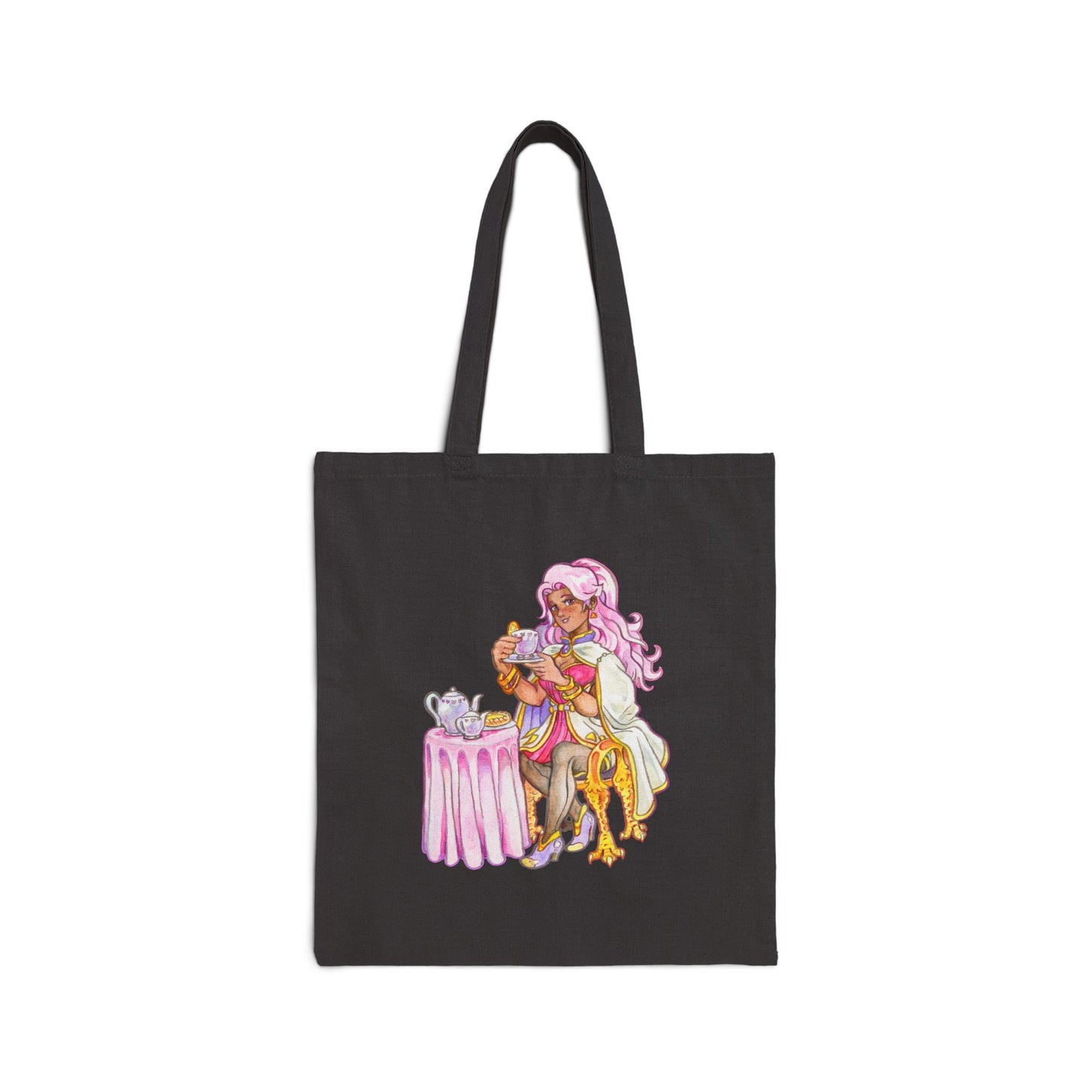 Adeline Tea Time - Cotton Canvas Tote Bag