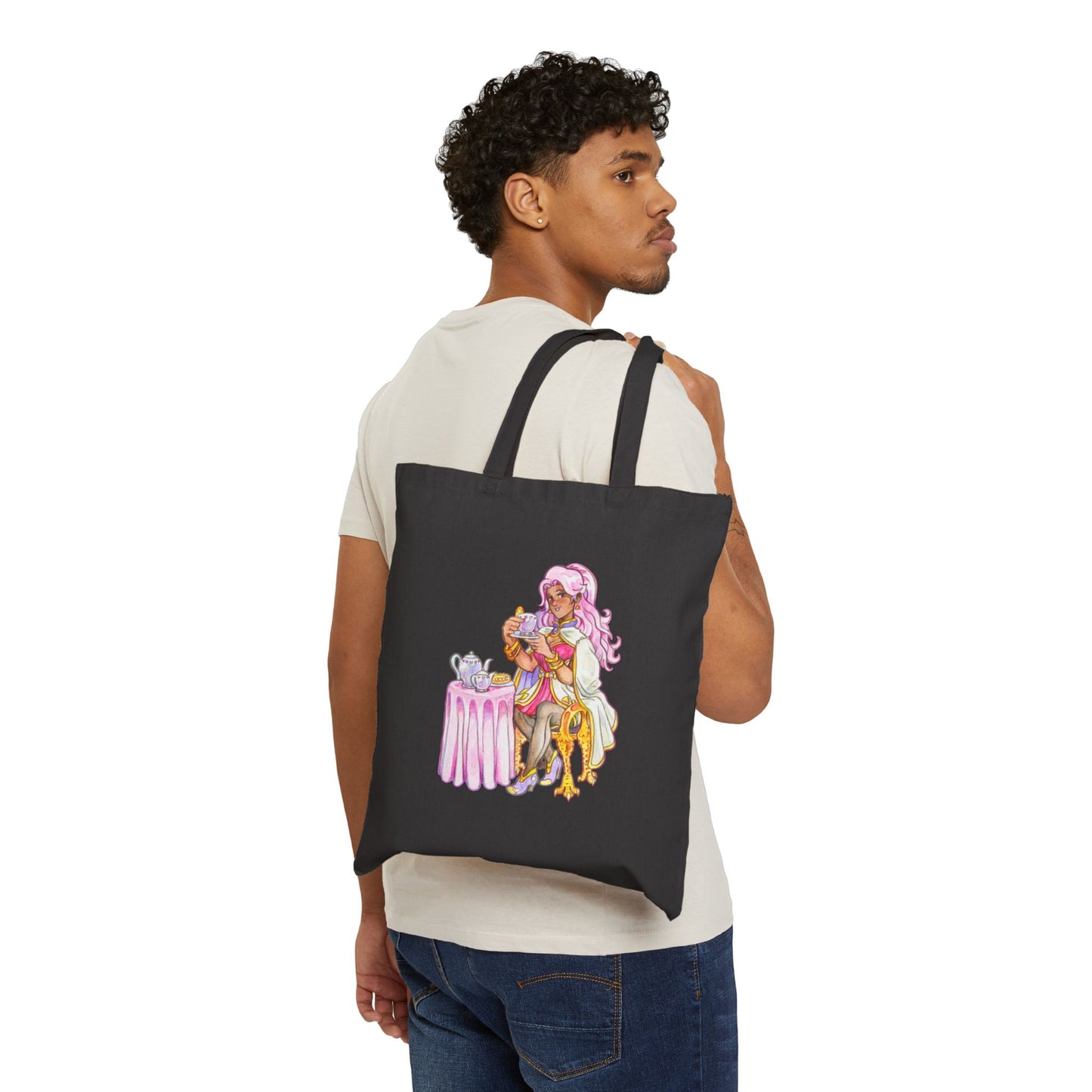 Adeline Tea Time - Cotton Canvas Tote Bag