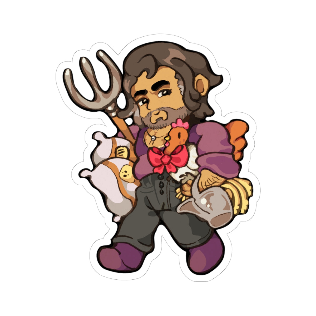 Hayden – Fields of Mistria Fan Art Kiss-Cut Vinyl Sticker